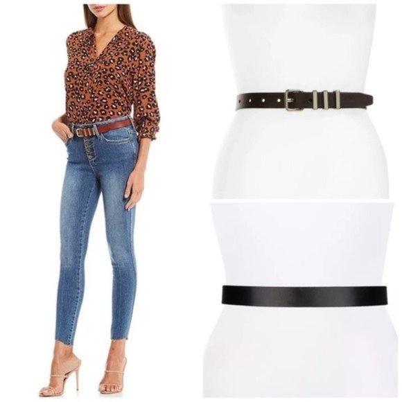 REBECCA MINKOFF Suzy Leather Belt - Black - NWT - Picture 1 of 3
